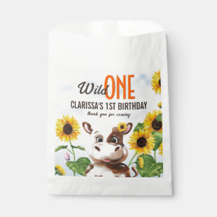 Sachets En Papier Brown vache tournesol fille premier anniversaire