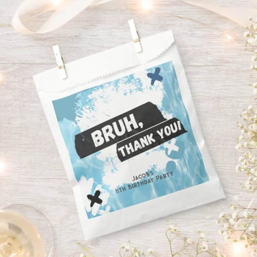 Sachets En Papier Bruh Boy Summer Pool Party Anniversaire Merci (Coupé)