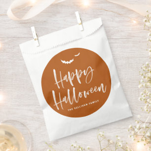 Sachets En Papier Brûler Orange Joyeux Halloween Brush Calligraphie