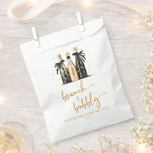 Sachets En Papier Brunch et Bubbly Champagne Anniversaire Brunch (Coupé)