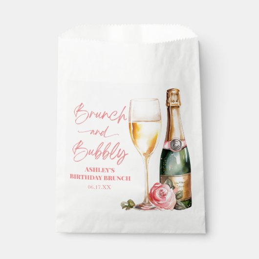 Sachets En Papier Brunch et Bubbly Mimosa Champagne Brunch d'anniver (Devant)