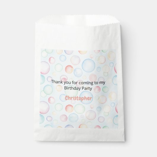 Sachets En Papier Bubbles & Fins Children's Birthday (Devant)