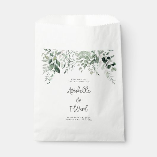 Sachets En Papier budget Mariage eucalyptus détails et invitation (Devant)
