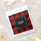 Sachets En Papier Buffle rouge moderne posé | Initiale personnelle (Coupé)