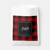 Sachets En Papier Buffle rouge moderne posé | Initiale personnelle (Devant)