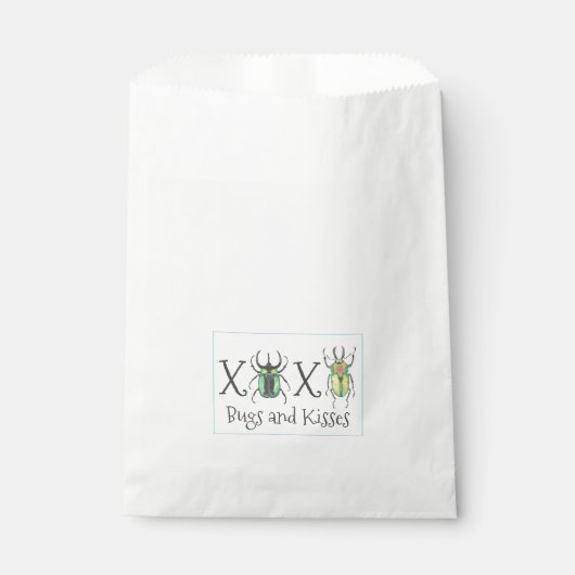 Sachets En Papier Bugs et baisers XOXO Saint Valentin (Devant)