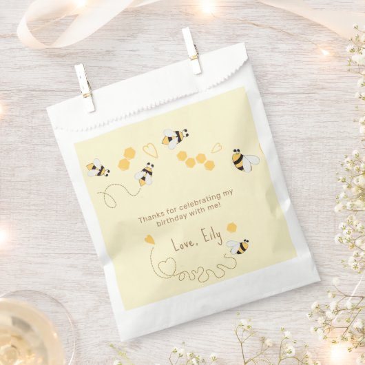 Sachets En Papier Bumble abeille nid d'anniversaire (Coupé)