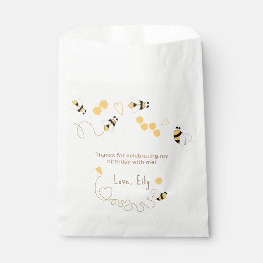 Sachets En Papier Bumble abeille nid d'anniversaire (Devant)