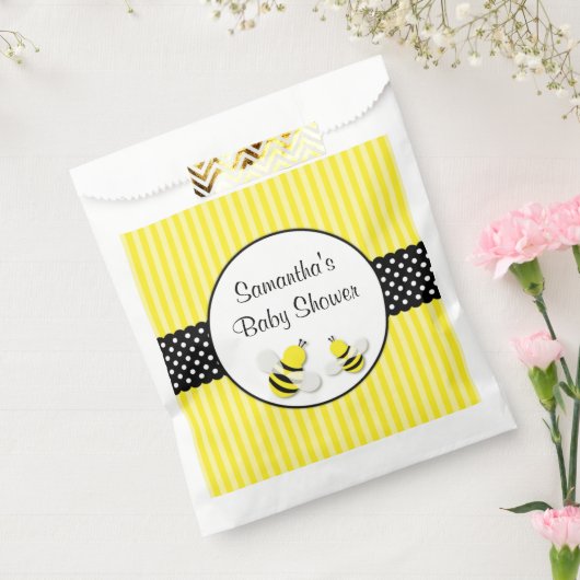 Sachets En Papier Bumble Bee rayé Baby shower Pois (Scellé)