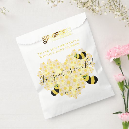 Sachets En Papier Bumble jaune mignon Bee Honeycomb Baby shower coeu (Scellé)