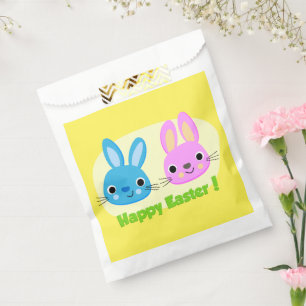 SACHETS EN PAPIER BUNNIES "HAPPY EASTER"