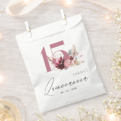 Sachets En Papier Burgundy Blush Floral Pampas Grass Quinceanera (Coupé)