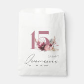 Sachets En Papier Burgundy Blush Floral Pampas Grass Quinceanera (Devant)