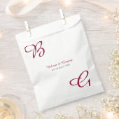 Sachets En Papier Burgundy Maroon Initiales Mariage de automne d'aut (Coupé)