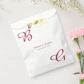 Sachets En Papier Burgundy Maroon Initiales Mariage de automne d'aut (Scellé)