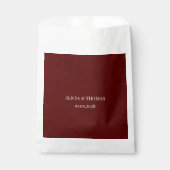 Sachets En Papier Burgundy Modern Initials Minimalist Wedding  (Devant)