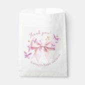 Sachets En Papier Butterfly Pink Bow Baby Shower  (Devant)