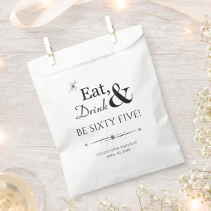 Sachets En Papier Buvez Soixante Cinq Funky Retro 65e anniversaire