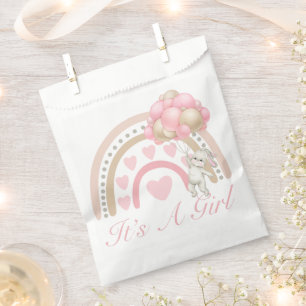 Sachets En Papier C’est un Baby shower rose arc-en-ciel pour fille