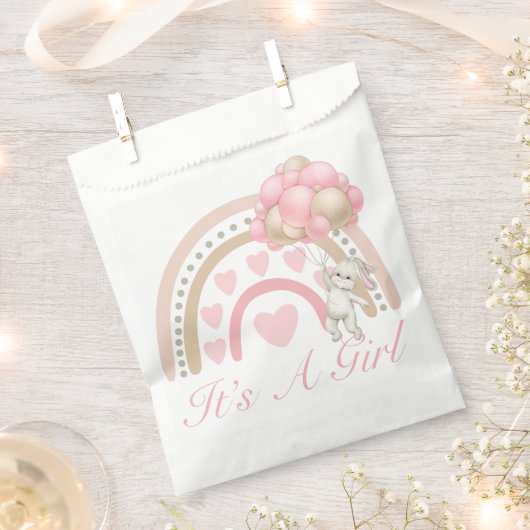 Sachets En Papier C’est un Baby shower rose arc-en-ciel pour fille (Coupé)