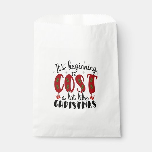 Sachets En Papier Ça commence à coûter beaucoup comme Noël (Devant)