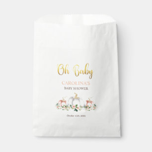 Sachets En Papier Cadeau De Baby shower Citrouille Rose Et Or