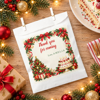 Sachets En Papier Cadeau de Noël personnalisé pour anniversaire Merc