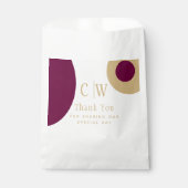 Sachets En Papier Cadeau de Remerciement de Mariage Vin Baies Vertes (Devant)