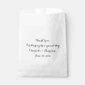 Sachets En Papier Cadeau Mariage en noir blanc personnalisé (Devant)