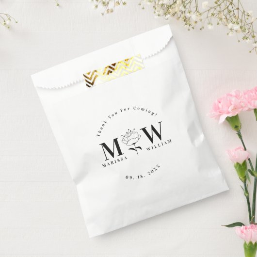Sachets En Papier Cadeaux de mariage monogramme personnalisés Faveur (Scellé)