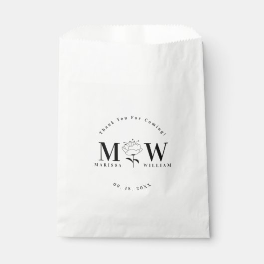 Sachets En Papier Cadeaux de mariage monogramme personnalisés Faveur (Devant)