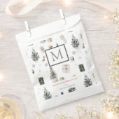 Sachets En Papier Cadeaux de Noël & Arbres Monogramme (Coupé)