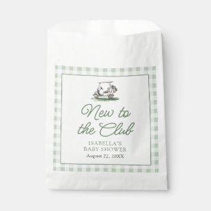 Sachets En Papier Cadre Vert Sauge Golf Nouveau au Club Baby Shower