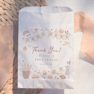 Sachets En Papier Cafe Bebe Aquarelle Fête Prénatale Boulangerie Fra