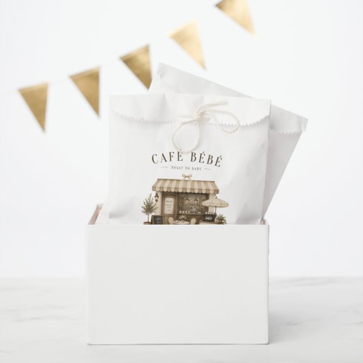 Sachets En Papier Cafe bebe fête de bébé mixte marron (Fête)