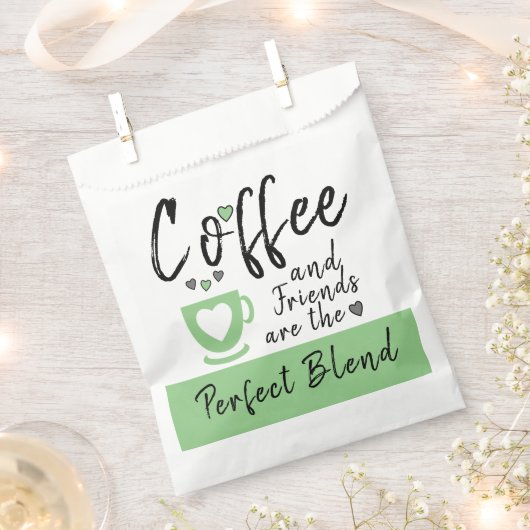 Sachets En Papier Café et amis parfait mélange blanc vert (Coupé)