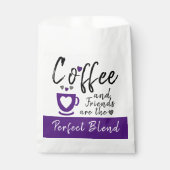 Sachets En Papier Café et amis parfait mélange blanc violet (Devant)