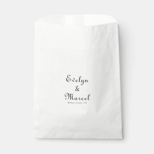 Sachets En Papier Calligraphie classique minimaliste Mariage (Devant)