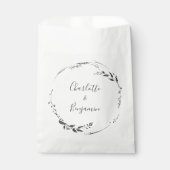 Sachets En Papier Calligraphie de couronne florale Mariage personnal