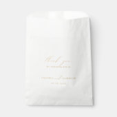 Sachets En Papier Calligraphie d'or romantique Script Mariage Merci (Devant)