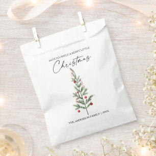 Sachets En Papier Calligraphie Encre Script Aquarelle Arbre de Noël