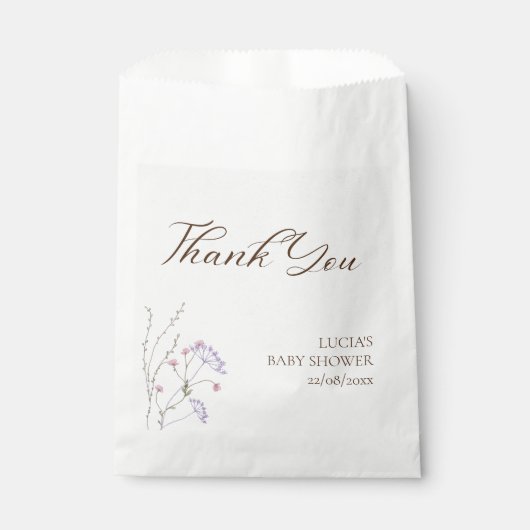 Sachets En Papier Calligraphie Fleur sauvage Dusty (Devant)