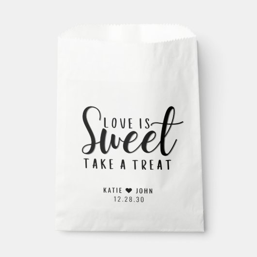 Sachets En Papier Calligraphie L'amour est doux Prenez un Mariage de (Devant)