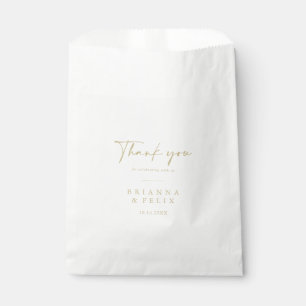 Sachets En Papier Calligraphie moderne Elegant Merci or Mariage