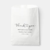 Sachets En Papier Calligraphie moderne Mariage de script cardiaque (Devant)