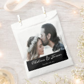 Sachets En Papier Calligraphie noir blanc élégant Mariage photo (Coupé)