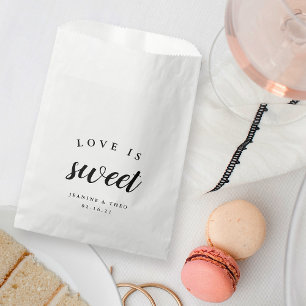 Sachets En Papier Calligraphie noir et blanc "L'amour est doux" Mari