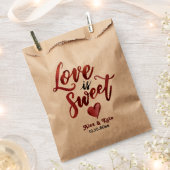 Sachets En Papier Calligraphie Red Love is Sweet Mariage (Coupé)