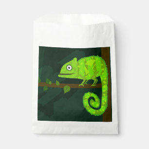 Sachets En Papier Caméléon vert mignon