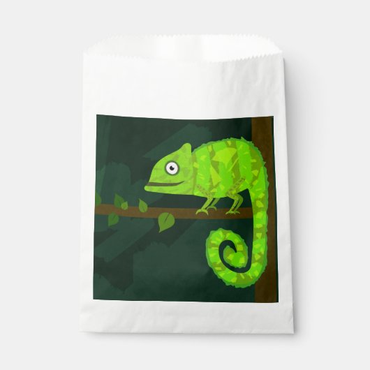 Sachets En Papier Caméléon vert mignon (Devant)